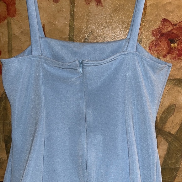 Urban Outfitters stomach cut out baby blue bodycon mini dress sz Large - Picture 6 of 9
